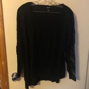 Torrid Sweater with Faux Leather on Sleeves